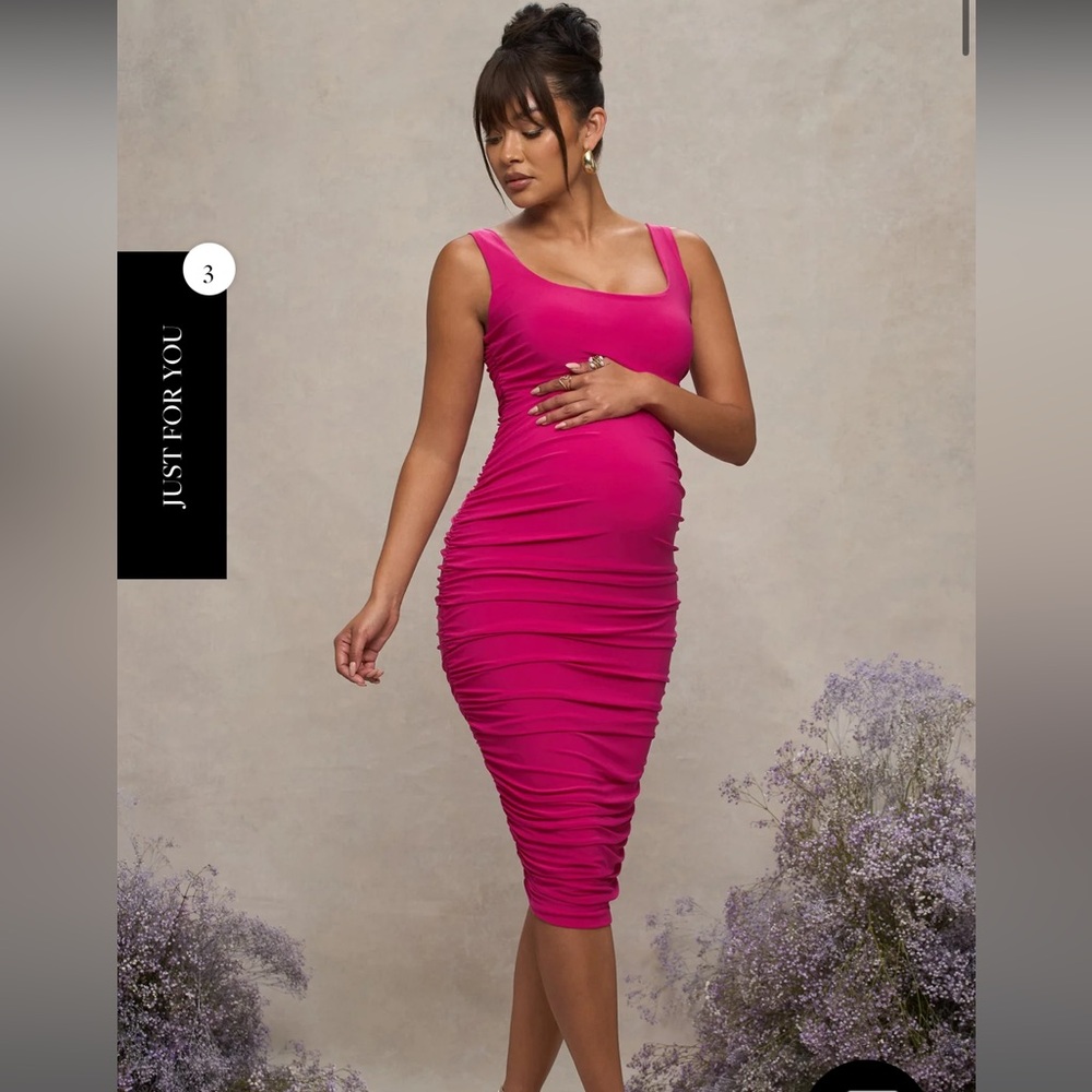 Elegant Fuchsia Sleeveless Midi Dress